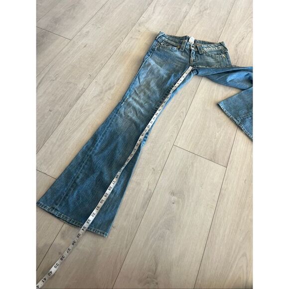 True Religion Y2K Distressed Grunge Stitch Joey Flare Jeans size 26 - Picture 4 of 10